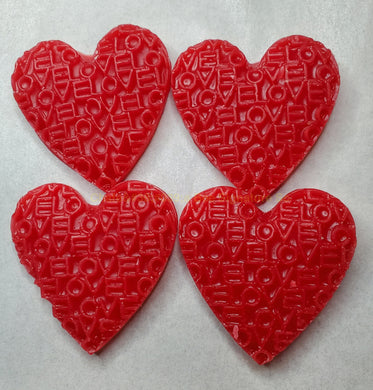 LOVE HEART candle wax embeds Embeds